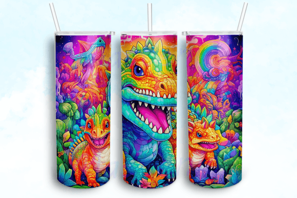 3 Cute Dinosaurs Pixar Cartoon Tumbler