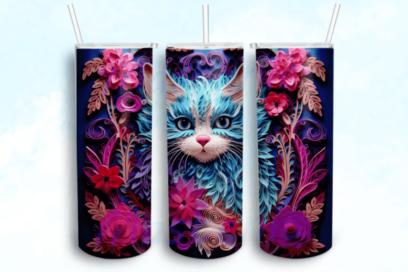 A Cat with Flowers 20oz Skinny Tumbler