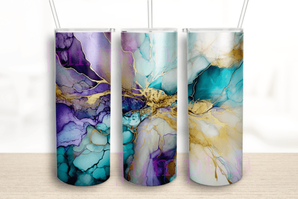 Abstract Paintings in Purple Tumbler