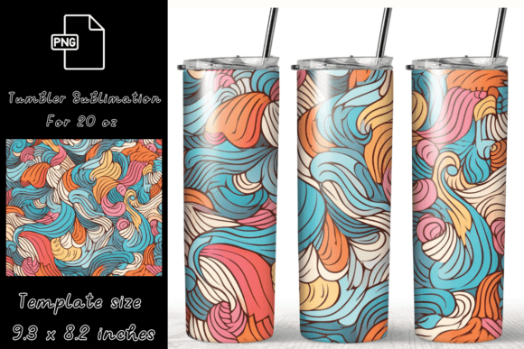 Abstract Pattern 20 Oz Tumbler Wrap PNG
