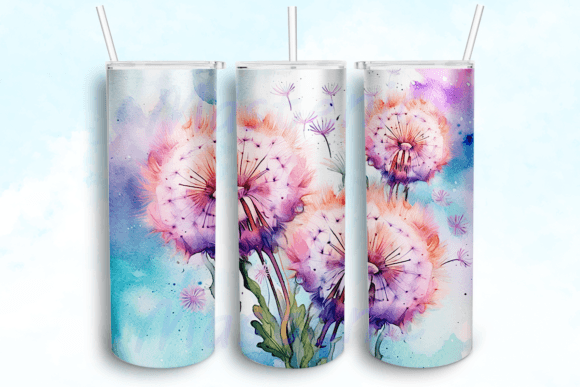 Boho Watercolor Dandelions 20oz Tumbler