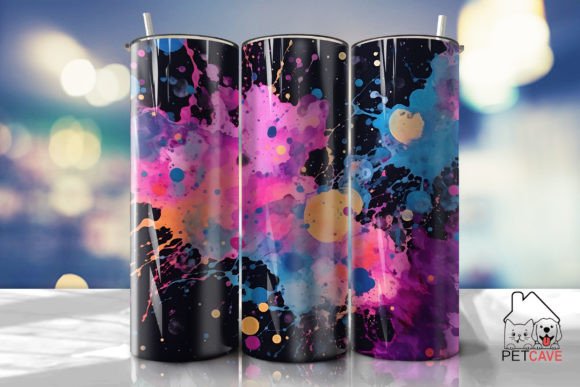 Colorful Ink Splatter Tumbler 20oz 5