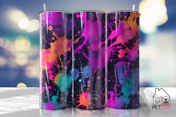 Colorful Ink Splatter Tumbler 20oz 6