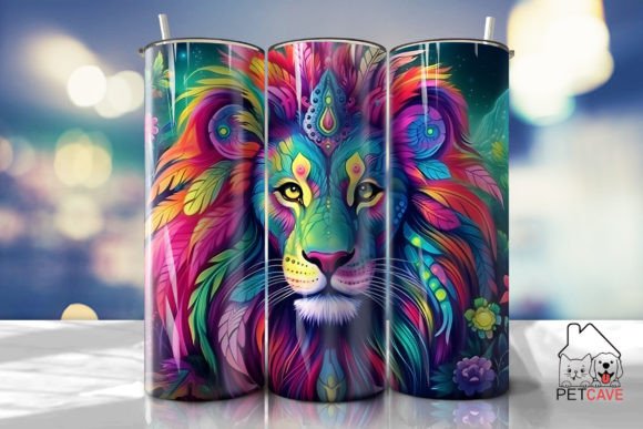 Colorful Lion Tumbler 1