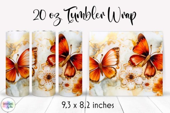 Elegant Butterfly Tumbler Sublimation