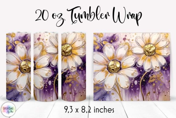 Elegant Floral Tumbler Wrap 20 Oz