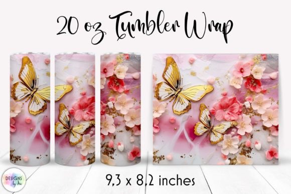 Elegant Floral Tumbler Wrap Sublimation