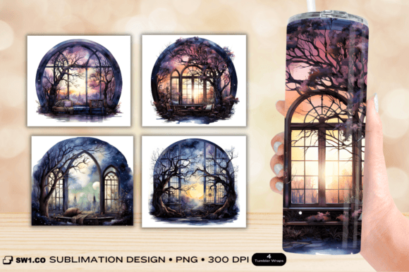 Fairy Night Tumbler Wrap Sublimation PNG