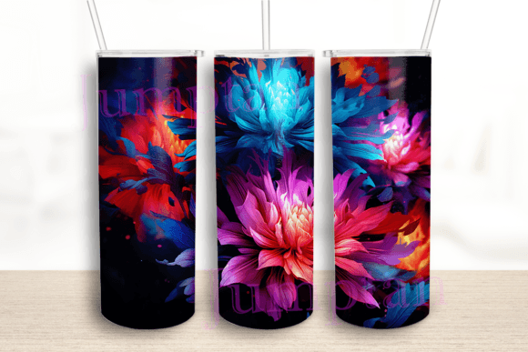 Floral Fractals 20 Oz Tumbler Wrap