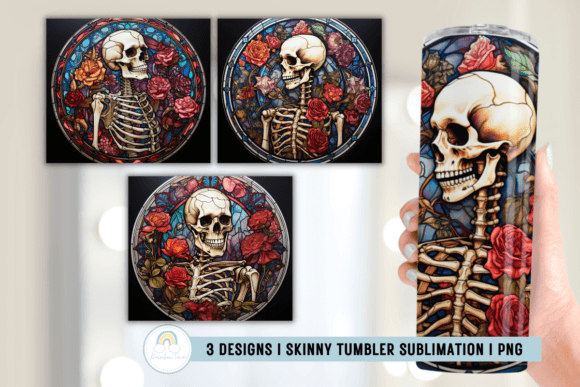 Floral Skeleton Tumbler Sublimation