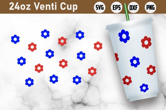 Flower, 4th July Venti Cold Cup Wrap