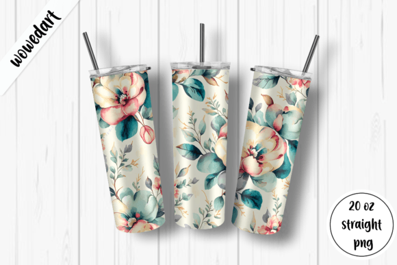 Flowers Pattern 20 Oz Tumbler Wrap