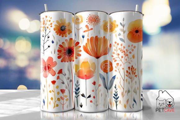 FOLK FLOWER ART Tumbler 20oz