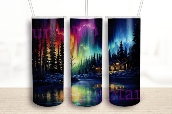 Galaxy Northern Lights Tumbler Wrap