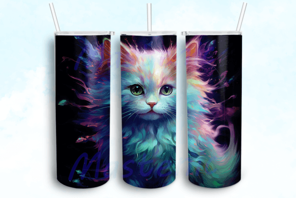 Iridescent Kitten 20oz Skinny Tumbler