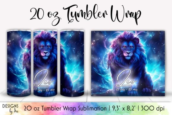 Leo Zodiac Sign Tumbler Wrap Sublimation