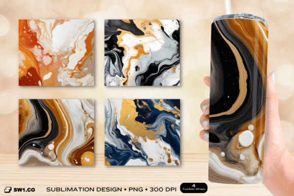 Marble Pattern Tumbler Wrap Sublimation
