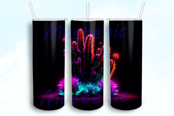Neon Cactus 20oz Skinny Tumbler PNG