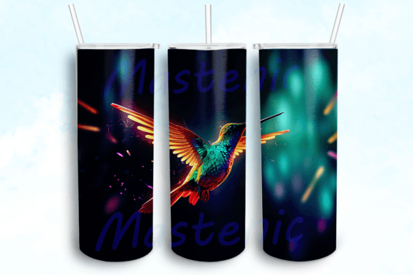 Neon Light Hummingbird 20oz Tumbler