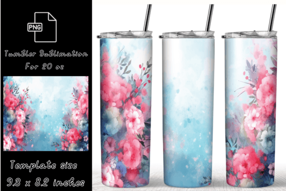 Pink Flower Tumbler Wrap Sublimation