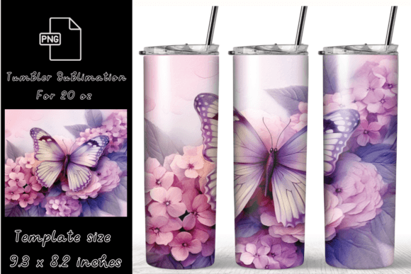 Purple Hydrangea Watercolor Tumbler Wrap