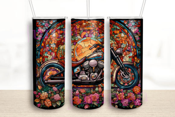 Stained Glass Motobike 20 Oz Tumbler