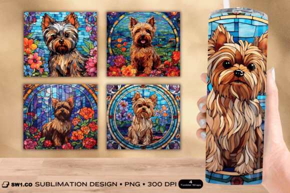 Stained Glass Yorkshire Tumbler Wrap PNG