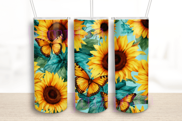 Sunflowers Butterflies 20 Oz Tumbler
