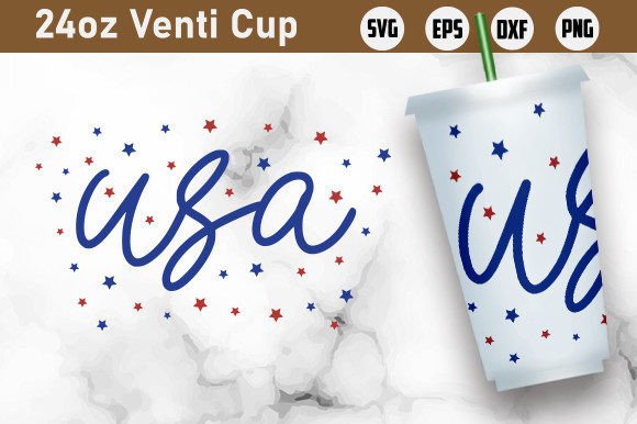 USA, 4th July 24oz Venti Cold Cup Wraps