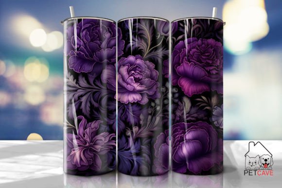 Vintage Purple Flower Tumbler 5