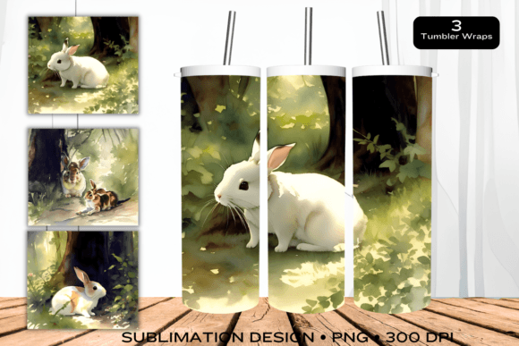 Watercolor Rabbit Tumbler, Sub