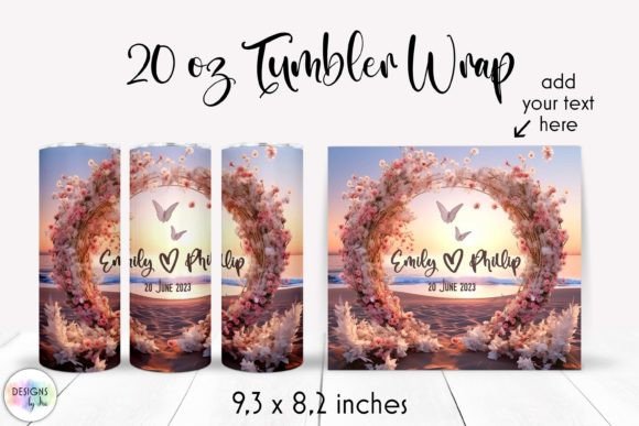 Wedding on the Beach Tumbler Wrap 20 Oz