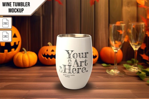 Wine Tumbler Mockup SmartObject Template