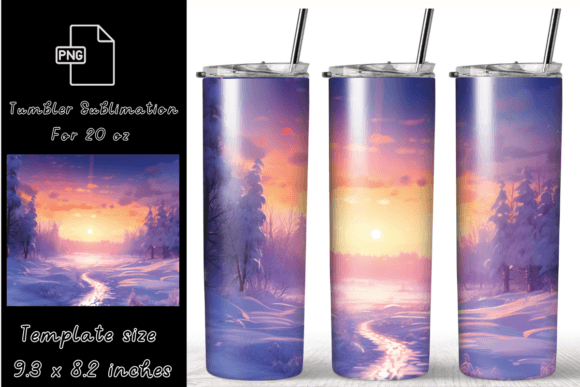 Winter Forest 20oz Skinny Tumbler Wrap